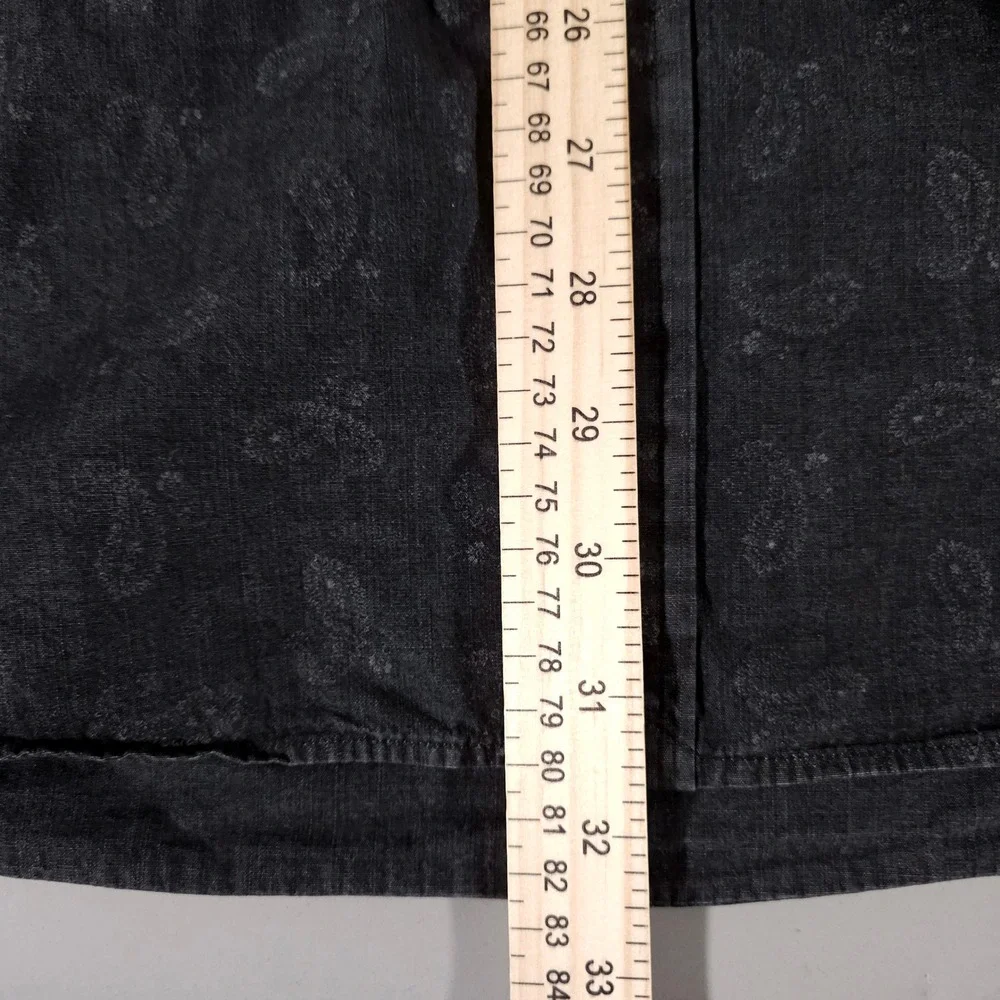 Ralph Lauren Button Down Shirt Mens XXL Grey Slim Fit Paisley Cotton Long Sleeve